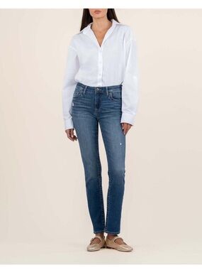 Kut from the Kloth Women's Straight Leg Jeans in Medium Blue Wash size 8